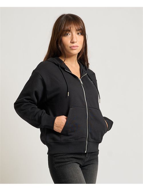 Felpa donna Calvin Klein con cappuccio e zip integrale CALVIN KLEIN | LV047B270GUB1